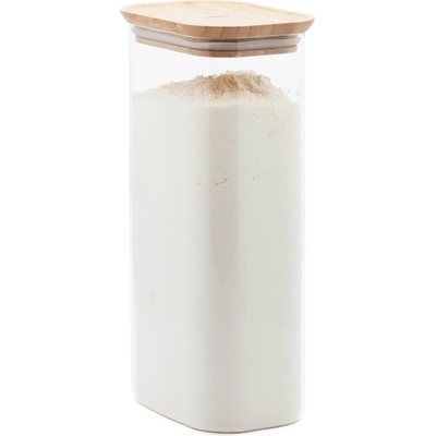 Pebbly Кухненски буркан за съхранение PKV-069, 1.8 л, стъкло / бамбук, Pebbly (PEBB3760132816661)