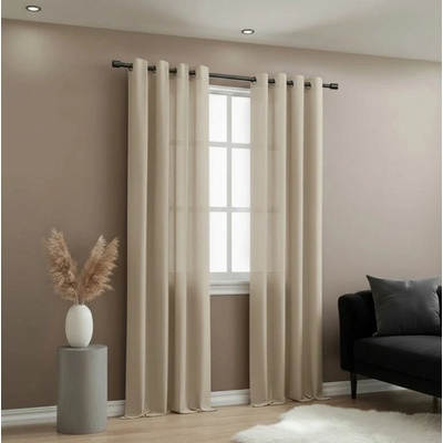 Dekorační dlouhý jednobarevný závěs s kroužky EASY TOP cappuccino 1x140x250 cm (cena za 1 kus) MyBestHome