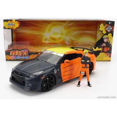 Jada Autíčko Nissan GT-R 2009 kovové s otevíratelnými částmi a figurka Naruto délka 20 cm 1:24