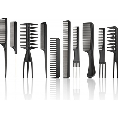 Hair Care set hrebeňov na vlasy čierny 10 ks