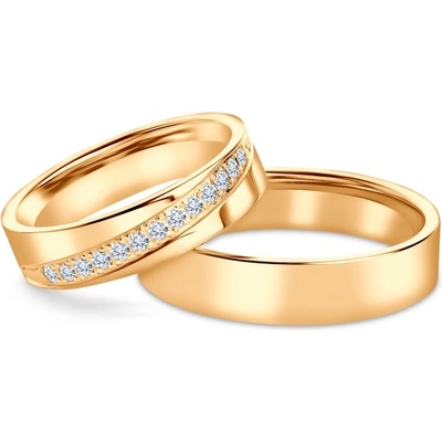 SAVICKI Сватбени халки: жълто злато, плоски, 5мм