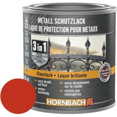 Hornbach na kov 3v1 ohnivo červená, lesklá 250ml