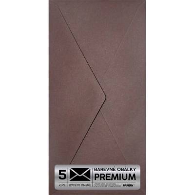 Obálka PREMIUM 5 KS (DL) 110x220 mm Vínová Vintage