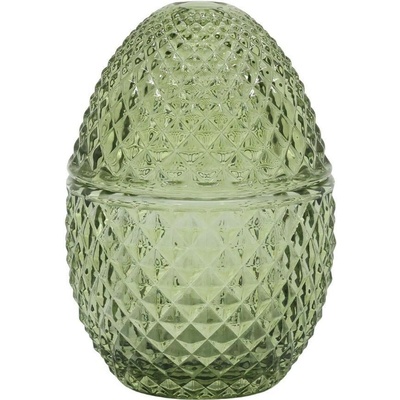 Chic Antique Zelená skleněná dóza vajíčko Saint-Émilion Ø 8*12 cm – Sleviste.cz