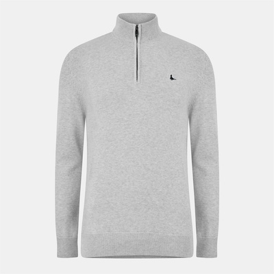 Jack Wills Пуловер Jack Wills Jack Funnel Neck Half Zip Jumper Men - Lt Ash Marl