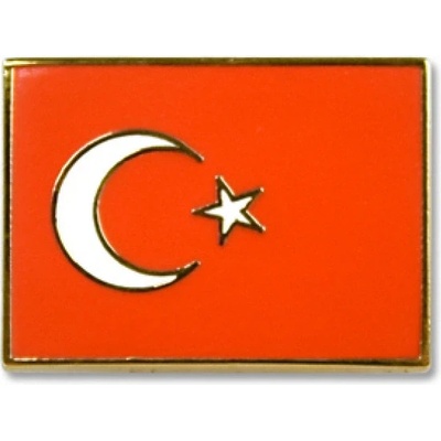 Odznak (pins) 18mm vlajka Turecko - barevný