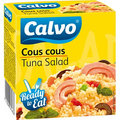 Calvo tuniakový šalát s kuskusom, paradajkami, mrkvou, olivami a mätou 150 g