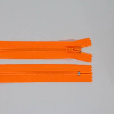 Spirálový zip výstražně oranžový - 18 cm