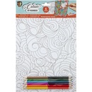 GRAFIX Malování podle čísel 6ks listů A4 obrazce + pastelky