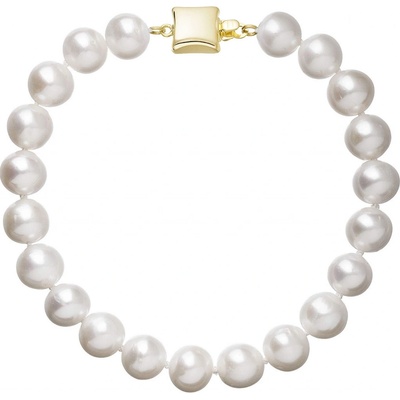 Pavona perlový náramek z říčních perel se zapínáním ze 14 karátového zlata 923003.1/9268A bílý