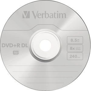 Verbatim DVD+R DOUBLE LAYER 8.5GB 8X MATT SILVER SURFACE (5 PACK) (43541) - gtcomputers