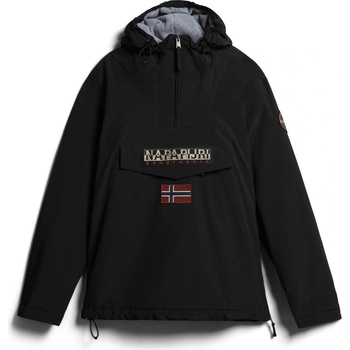 Napapijri Men's Rainforest Water Resistant Hooded Long Sleeve Rain Anorak - Black