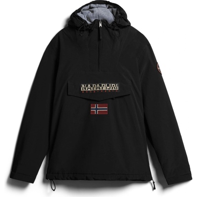 Napapijri Men's Rainforest Water Resistant Hooded Long Sleeve Rain Anorak - Black