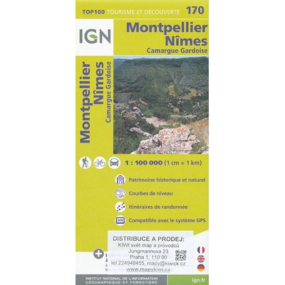 IGN vydavatelství mapa Montpellier, Nimes, Camargue Gardoise 1:100 t.