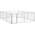 vidaXL Външна кучешка клетка с врата 3x4x1 м, поцинкована стомана (4105414)