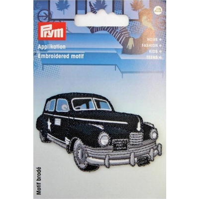 PRYM Nášivka starožitná auto, nažehľovacie, čierna