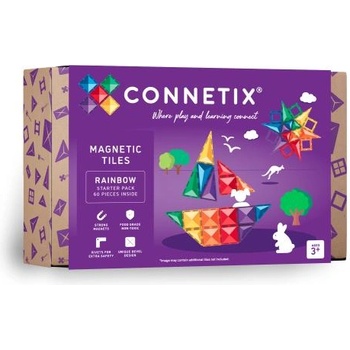 CONNETIX CONNETIX® Rainbow Starter Pack магнитен строителен комплект 60 бр