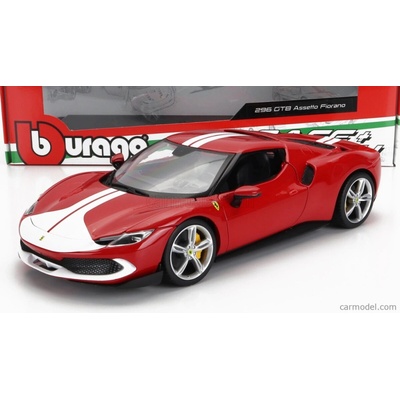 Bburago Ferrari 296 Gtb Assetto Fiorano 2022 Červená Bílá 1:18