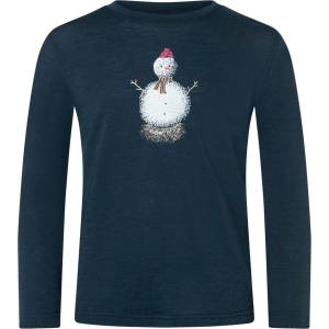 super. natural Детска блуза с дълъг ръкав super. natural Kid's Snowman L/S Merino longsleeve - Blueberry / Various - размер 104 (EU) (704-6177-0111)