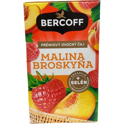 Bercoff Malina broskyňa prémiový ovocný čaj 16 x 2 g