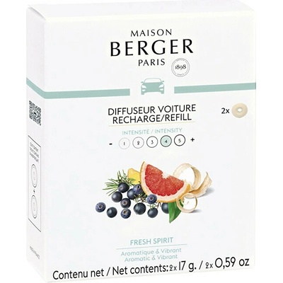 Maison Berger Paris Náhradní náplň do difuzéru do auta Fresh Spirit Car Diffuser Recharge/Refill 2 ks