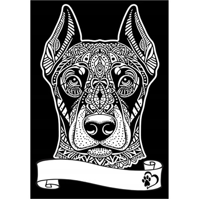 Velúrová omaľovánka A4 Doberman
