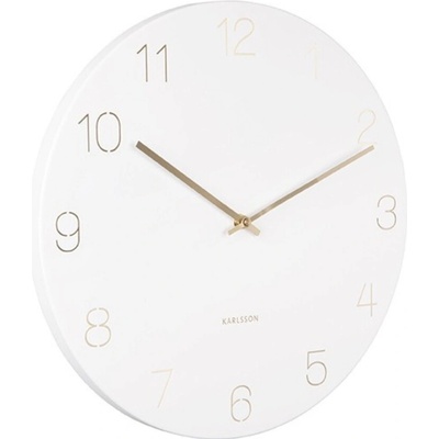 Present Time Bílé kovové nástěnné hodiny Charmie 40 cm