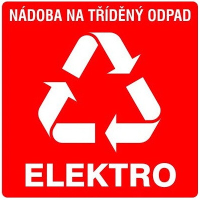 RAFO Samolepka Nádoba na tříděný odpad, 20 x 20 cm Varianta: elektro