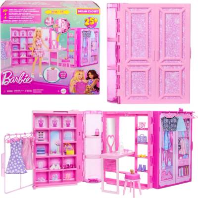 Mattel Barbie prenosný šatník snov s viac ako 25 doplnkami