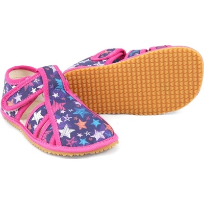 Beda detské Barefoot papuče Stars BFN Pink