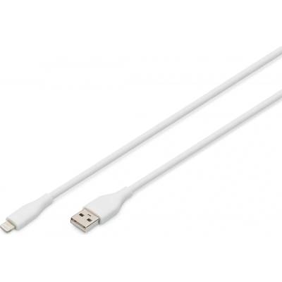 Digitus AK-600108-020-W Silikónový napájací USB-A na Lightning USB 2.0 12W MFI 2m bílý