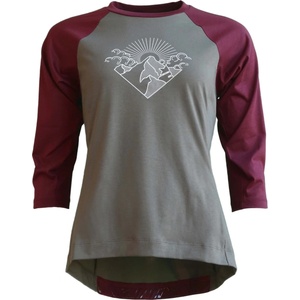Zimtstern Дамска фланелка с дълъг ръкав за колоездене Zimtstern Women's Pureflowz Shirt 3/4 Cycling jersey - Dusty Olive / Windsor Wine - размер XS (156-2291-0311)