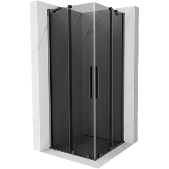 Mexen Velar Duo плъзгаща се душ кабина 80 x 80 см, графит, четкано сиво - 871-080-080-42-66 (871-080-080-42-66)