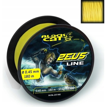 Black Cat šnúra Zeus line svítivě žltá 1m 0,45mm 37kg