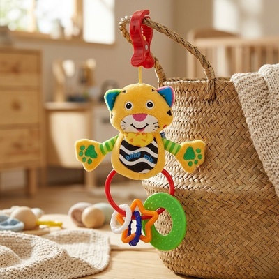 BABY MIX Plyšový hračka s hrkálkou na kočík