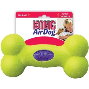KONG air squeaker bone large - играчка за куче от гума, тенис топка кокал, с пищялка - САЩ - asb1e