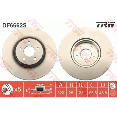 TRW Brzdový kotúč vetraný Ø320mm DF6662S