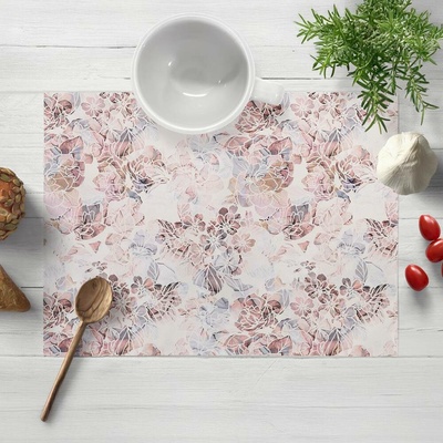 Biante prostírání Rongo RGP-501 Růžovo-fialkové květy na bílém 30x40cm