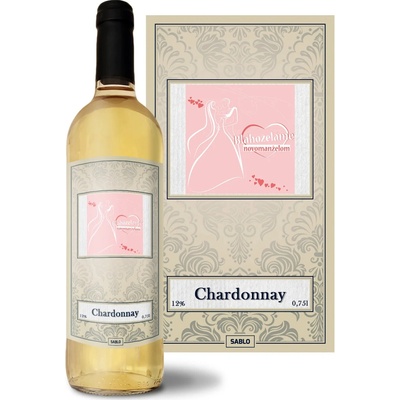 Sablio Blahoželáme novomanželom Chardonnay biele suché víno 12 % 0,75 l (čistá fľaša)