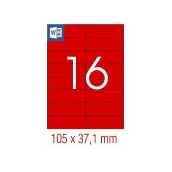 Tanex Самозалепващи етикети Tanex, A4, 105 x 37.125 mm, червени, 16 броя, 25 листа, office1_1540120173