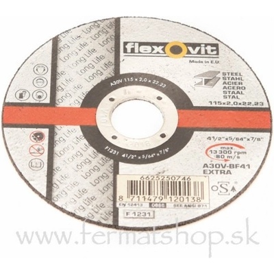Flexovit Kotúč rezný 115 x 2 mm 001231