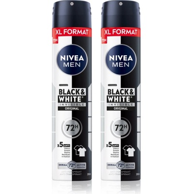 Nivea MEN Black & White Invisible Original антиперспирант-спрей изгодна опаковка
