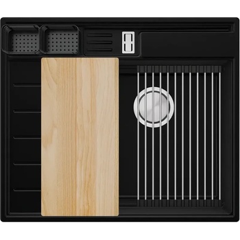 Твоят Стил Черна гранитна кухненска мивка Сидни 620-45 Pocket Ergo Multilevel