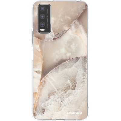 Pouzdro Picasee silikonové Vivo Y20s Cream marble čiré
