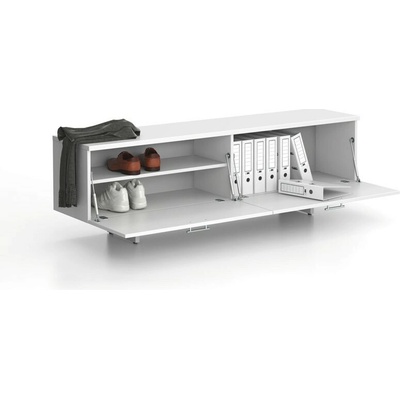 B2B Partner Skrinka nízka SOLID, 1800 x 400 x 550 mm, biela