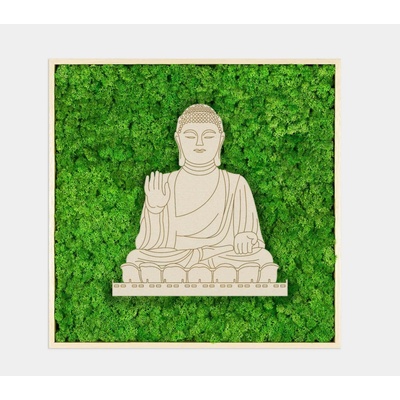 Lišajníkový obraz svetových monumentov Čierne drevo, Veľký Budha