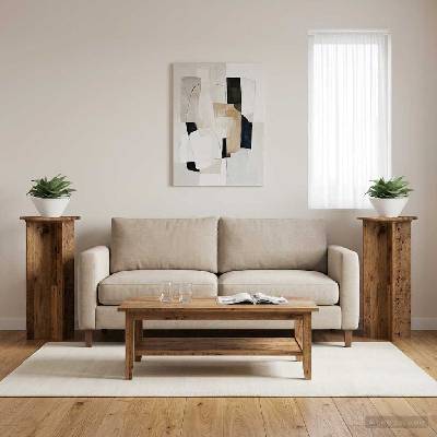 vidaXL Стойка за растения 2 бр. Старо дърво 40 x 40 x 80 cm (899706)