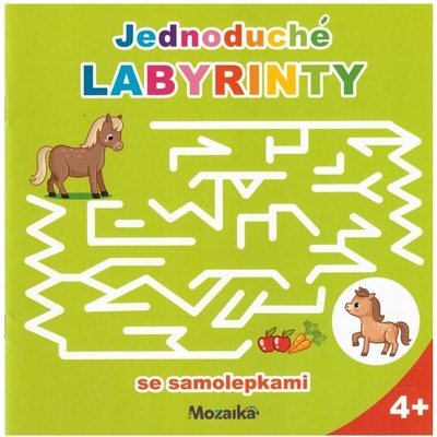Infoa Jednoduché labyrinty se samolepkami zelený sešit