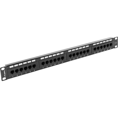 Пач панел Lanberg PPU6-1024-B, 24x порта, 19", 1U, Cat. 6, IDC T568A/T568B, черен (PPU6-1024-B)