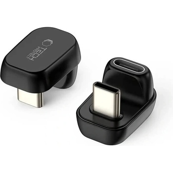 Tech-Protect Алуминиев USB-C адаптер за устройства с USB-C порт - Tech-Protect Ultraboost Angle AA04 USB-C Male to USB-C Female Adapter (черен) (THP4228)